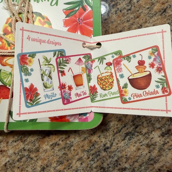 Tropical Drink Coasters Set - Picture 2 of 2